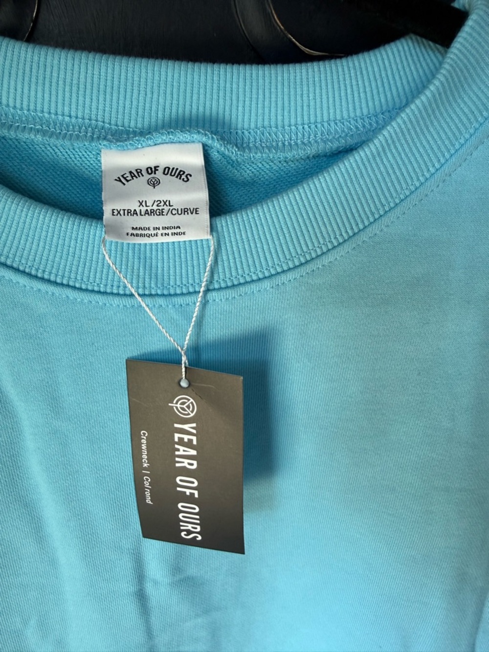 Year of Ours Women's Crewneck Sweatshirt in Aqua Blue